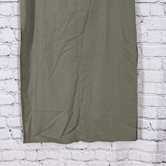 The Frankie Shop Maxi Skirt Olive Women S High Waisted Side Back Slits Pockets - Picture 6 of 16